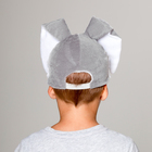 Карнавальная шапка "Зайчонок" серо-белый обхват головы 52-57см - Фото 4