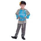 Русский народный костюм для мальчика "Золото на голубом", р-р 56, рост 110 см - Фото 1