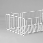 Корзина на сетку, большая, 61×30.5×16 см, цвет белый - Фото 2