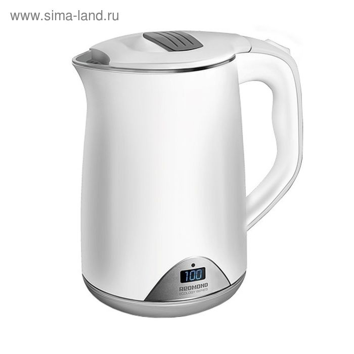 Чайник электрический Redmond RK-M125D, металл, 1.5 л, 1500 Вт, белый - Фото 1