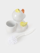 Ёршик для унитаза с подставкой «Утёнок», фарфор, белый - Фото 5