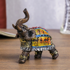 Сувенир полистоун "Слон с наскальными рисунками" 12х12х4,5 см - Фото 1