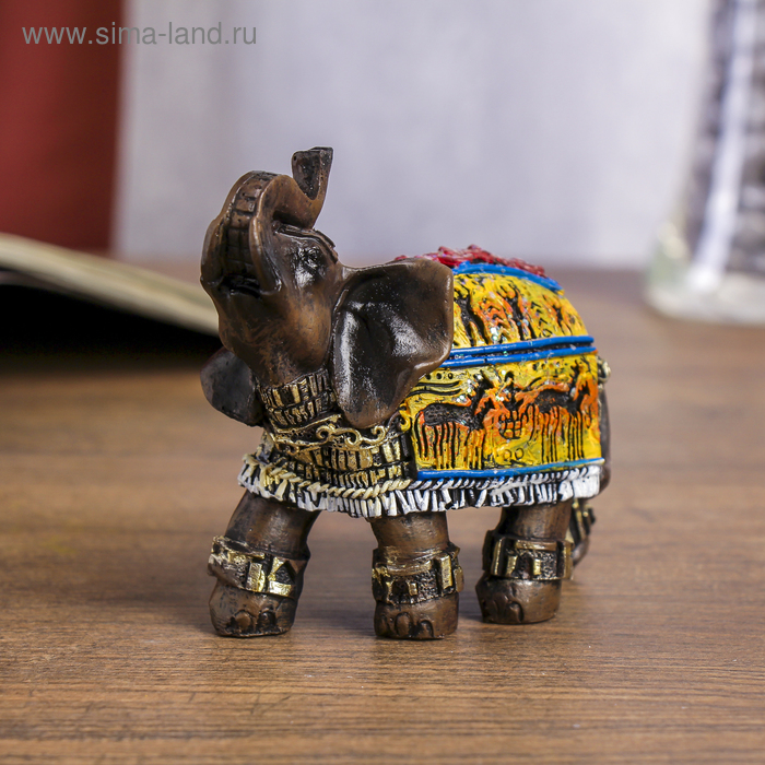 Сувенир полистоун "Слон с наскальными рисунками" 9х4,5х8 см - Фото 1