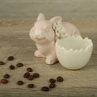 Подставка для яйца Доляна «Зайка», 55 мл, цвет розовый - Фото 1