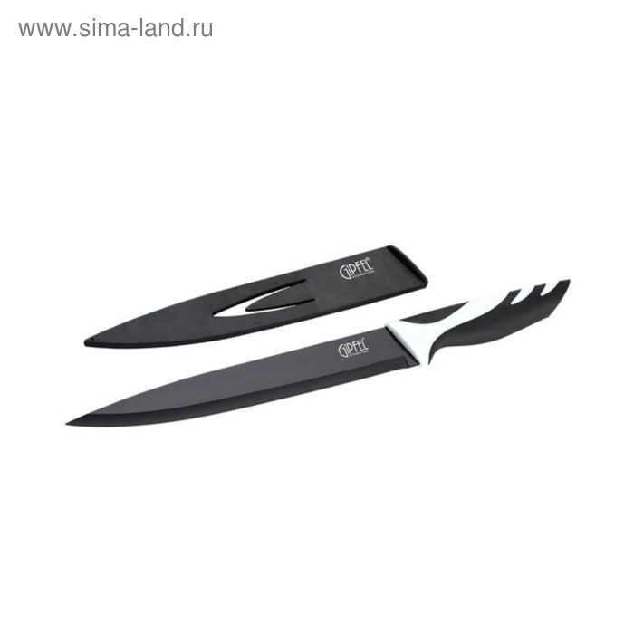Нож для мяса Gipfel Rainbow, черный в пластиковом чехле, 20 см - Фото 1