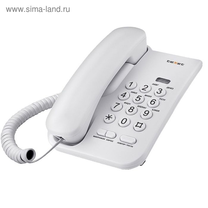 Проводной телефон TeXet TX-212, регулировка громкости вызова, светло-серый - Фото 1