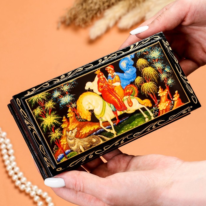 Шкатулка - купюрница «Сказка», 8,5×17 см, лаковая миниатюра - фото 1906861746