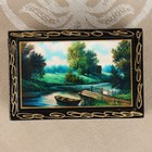 Шкатулка «Лодка у мостика», 6×9 см, лаковая миниатюра - Фото 2