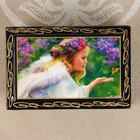 Шкатулка «Ангелок с бабочкой», 6×9 см, лаковая миниатюра - Фото 2