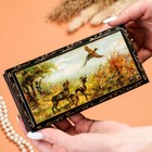 Шкатулка - купюрница «Охота», 8,5×17 см, лаковая миниатюра - фото 9503836