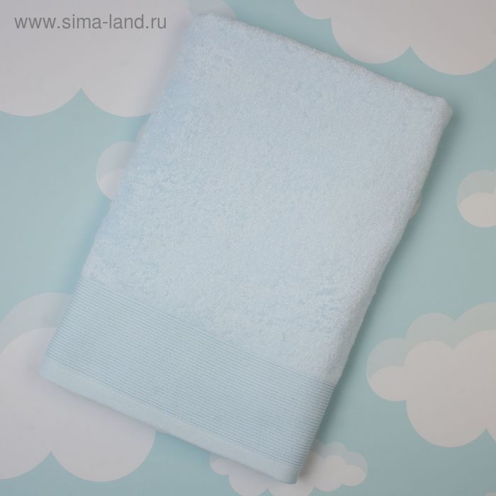Полотенце махровое гладкокрашенное, 45х90 см, цвет голубой, 400 гр/м - Фото 1