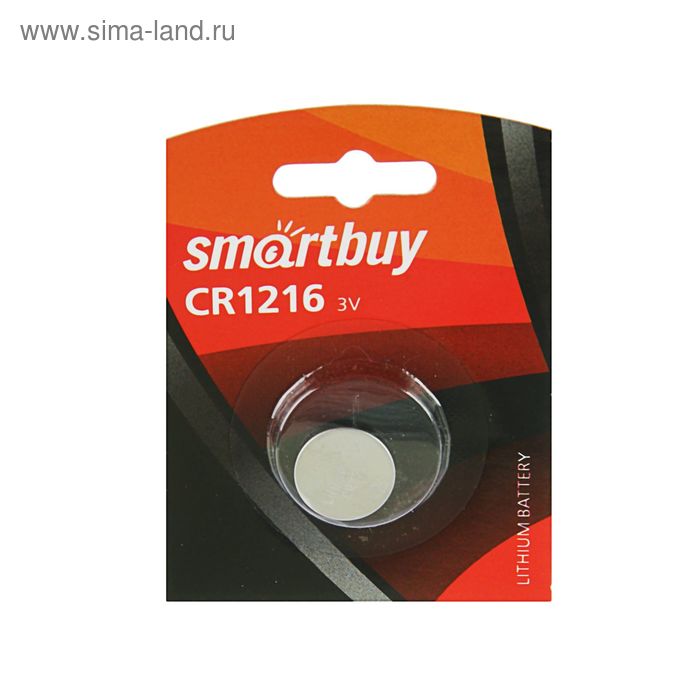 Батарейка литиевая Smartbuy, CR1216-1BL, 3В, блистер, 1 шт. - Фото 1