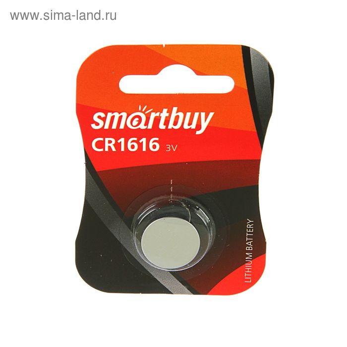 Батарейка литиевая Smartbuy, CR1616-1BL, 3В, блистер, 1 шт. - Фото 1