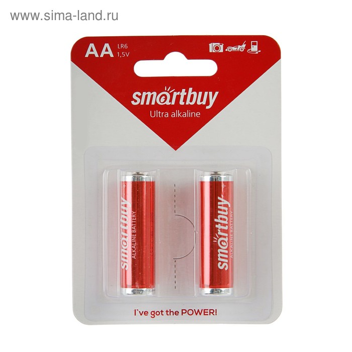 Батарейка алкалиновая Smartbuy Ultra, AA, LR6-2BL, 1.5В, блистер, 2 шт. - Фото 1