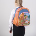 Рюкзак школьный, отдел на молнии, 2 наружных кармана, цвет оранжевый - Фото 5