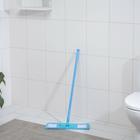 Швабра для мытья пола плоская, телескопическая ручка 68-120 см, насадка микрофибра 40×10 см, цвет голубой - Фото 3