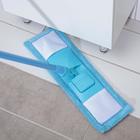 Швабра для мытья пола плоская, телескопическая ручка 68-120 см, насадка микрофибра 40×10 см, цвет голубой - Фото 5