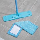 Швабра для мытья пола плоская, телескопическая ручка 68-120 см, насадка микрофибра 40×10 см, цвет голубой - Фото 6