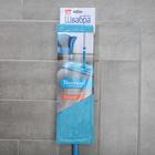 Швабра для мытья пола плоская, телескопическая ручка 68-120 см, насадка микрофибра 40×10 см, цвет голубой - Фото 8