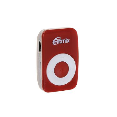 MP3-плеер RITMIX RF-1010, MIcroSD до 16Гб, клипса, световая индикация, красный