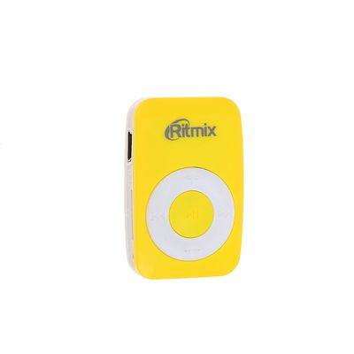 MP3 плеер RITMIX RF-1010, MIcroSD до 16Гб, клипса, световая индикация, желтый