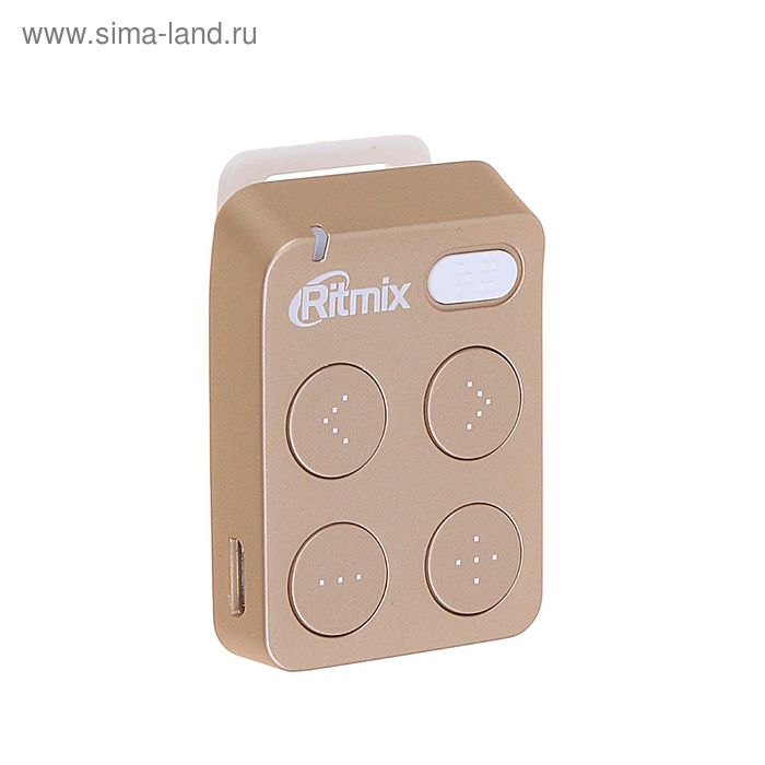 MP3-плеер RITMIX RF-2500 4Gb, кнопочное управление, клипса, card slot, цвет золото - Фото 1