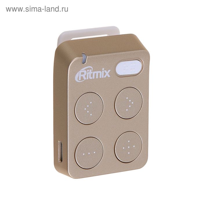 MP3-плеер RITMIX RF-2500 8Gb, кнопочное управление, клипса, card slot, цвет золото - Фото 1