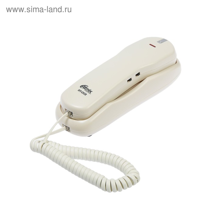 Проводной телефон Ritmix RT-003, настольно-настенный, набор на трубке, белый - Фото 1