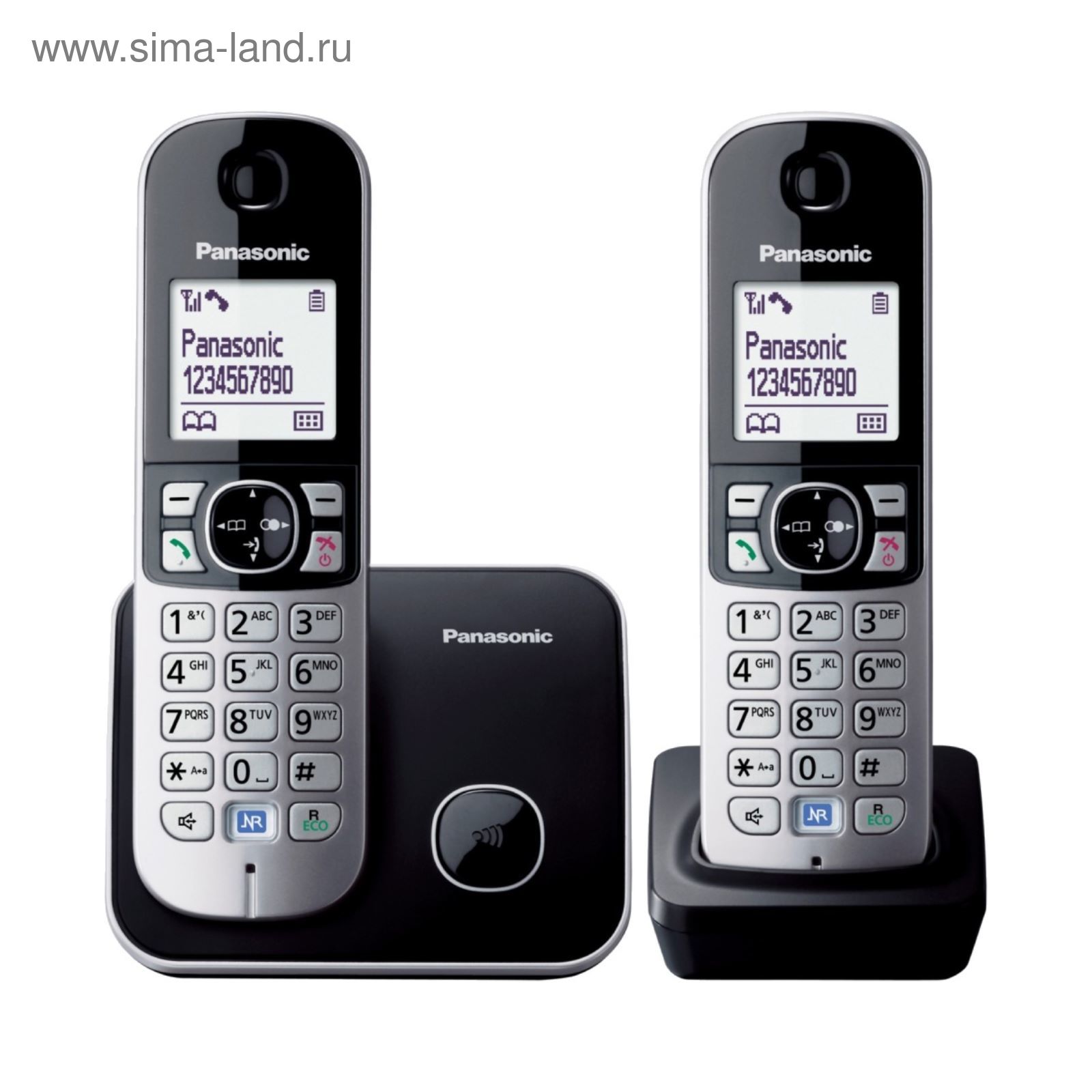 Телефон Panasonic KX-TG6812 RUB DECT, комплект из базы и 2 трубок,  полифония, громкая связь 253167 (2531678) - Купить по цене от 12 201.00  руб. | Интернет магазин SIMA-LAND.RU