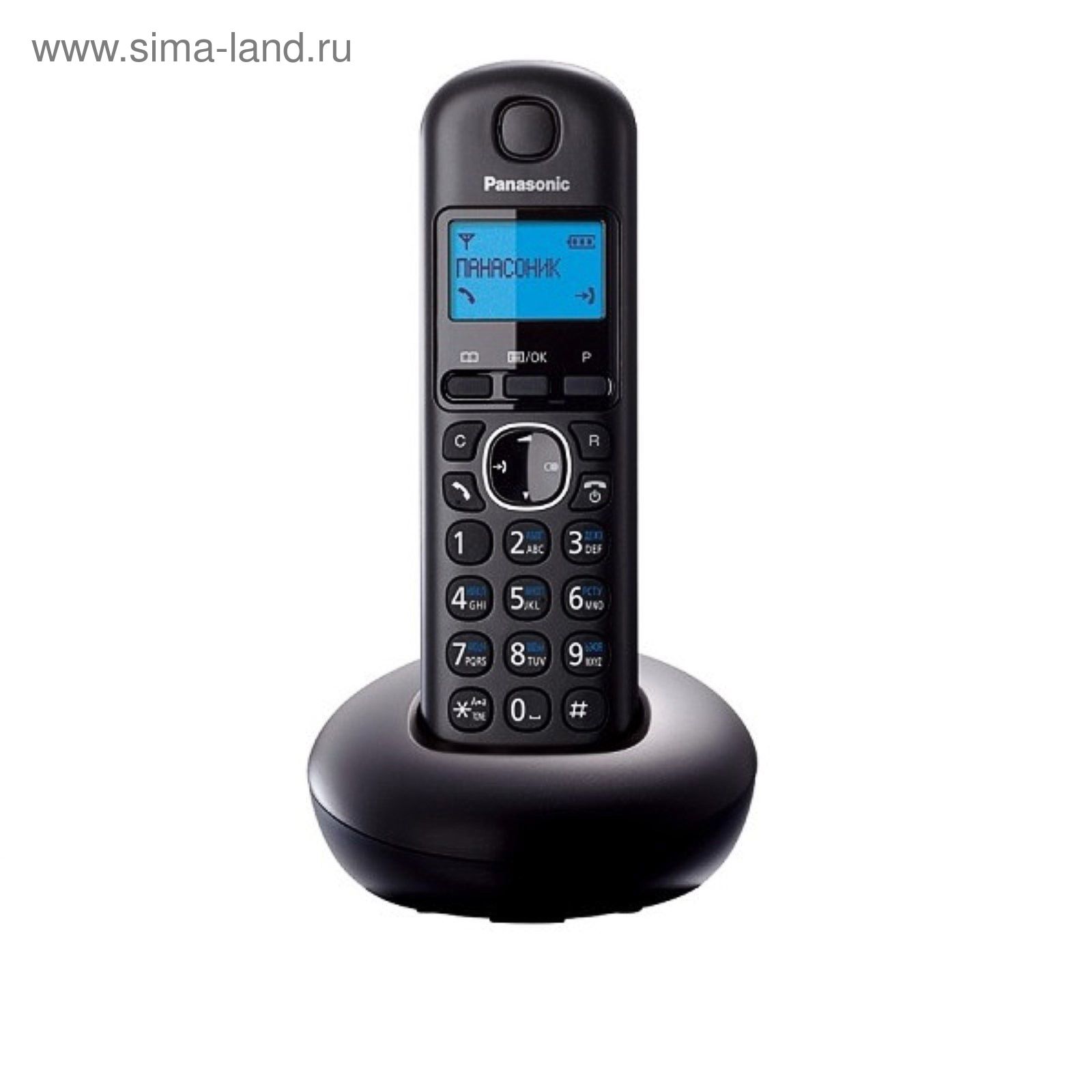 Телефон Panasonic KX-TGB210 RUB DECT АОН, 1 трубка, монофония, монохромный,  чёрный (2531681) - Купить по цене от 1 811.00 руб. | Интернет магазин  SIMA-LAND.RU