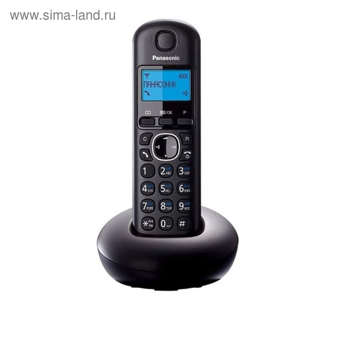 Телефон Panasonic KX-TGB210 RUB DECT АОН, 1 трубка, монофония, монохромный, чёрный - Фото 1