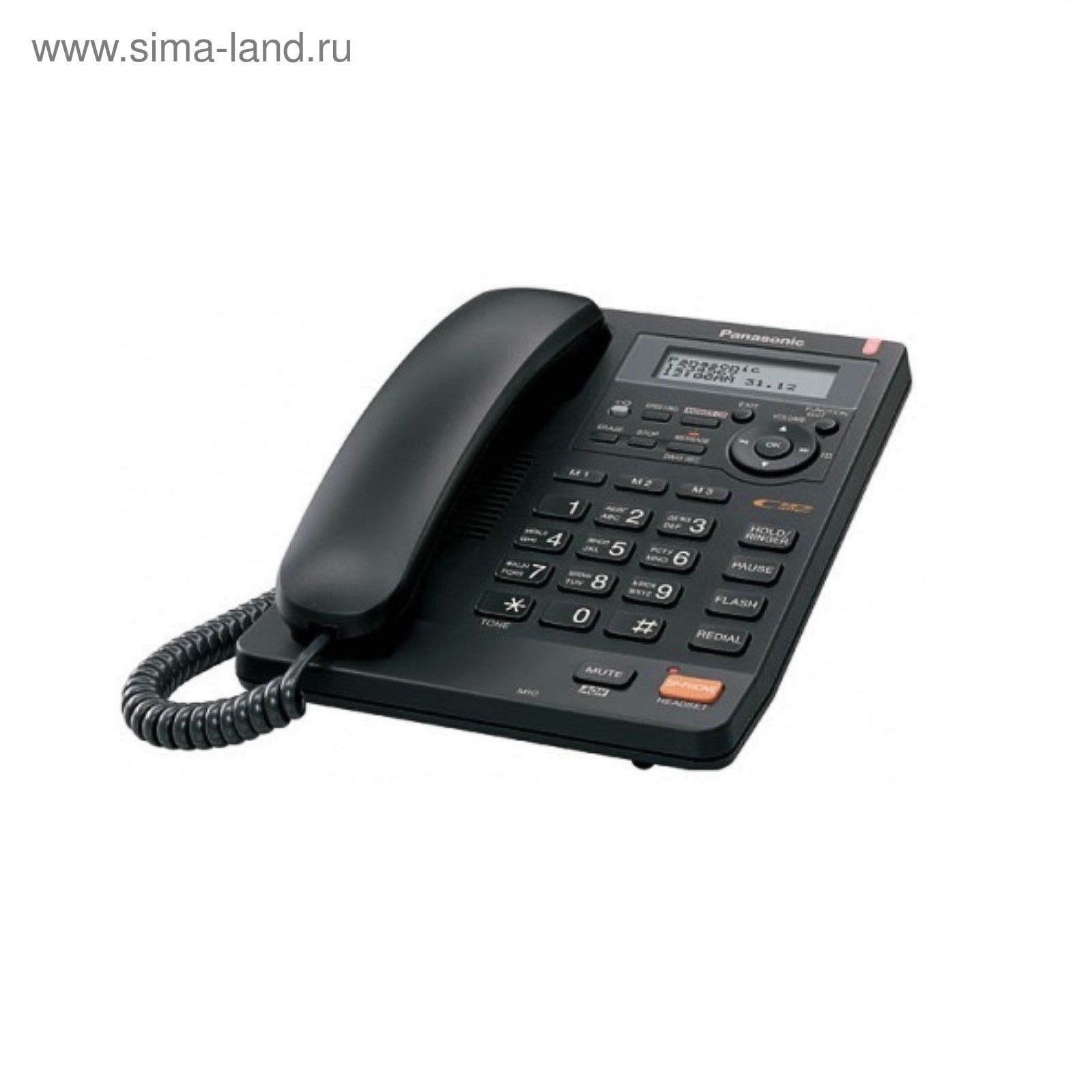 Телефон Panasonic KX-TS2570 RUB DECT АОН, а/отв, определитель номера,  монохромный дисплей