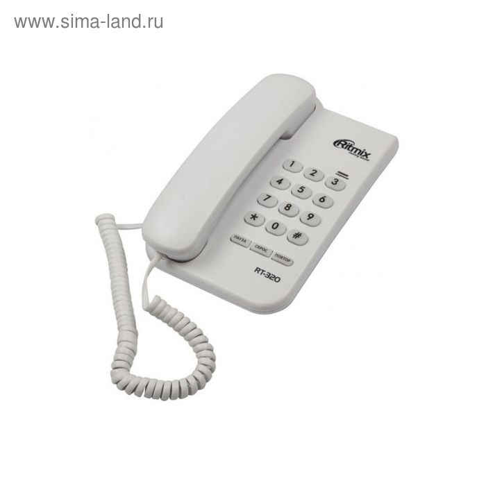 Телефон Ritmix RT-320, проводной, настенная установка, белый - Фото 1