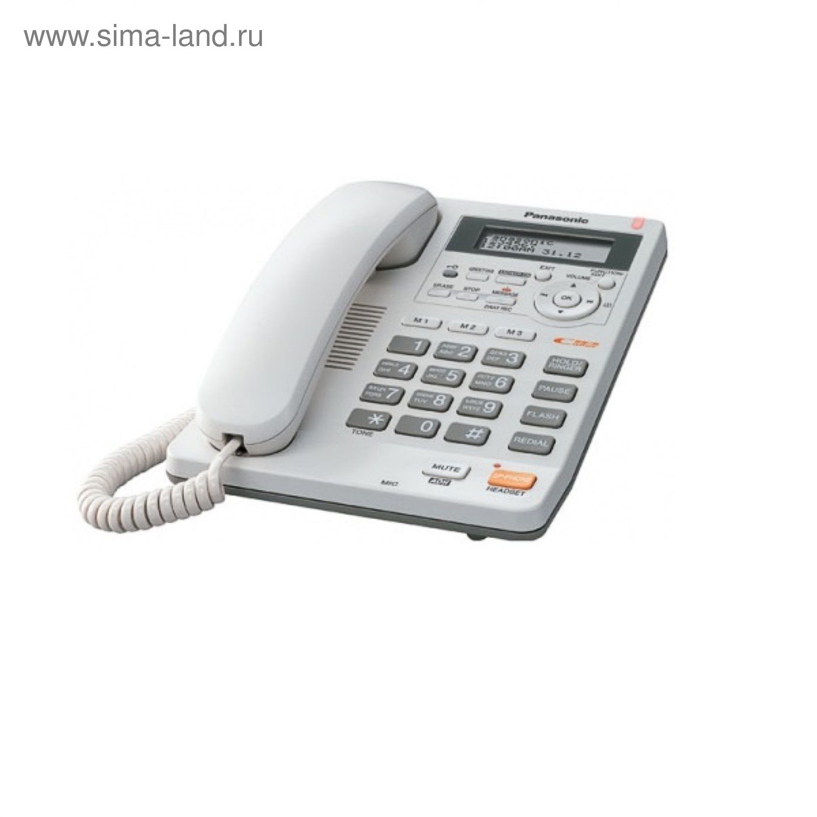 Телефон Panasonic KX-TS2570 RUW DECT АОН, а/отв, определитель номера,  монохромный дисплей (2531688) - Купить по цене от 3 597.62 руб. | Интернет  магазин SIMA-LAND.RU