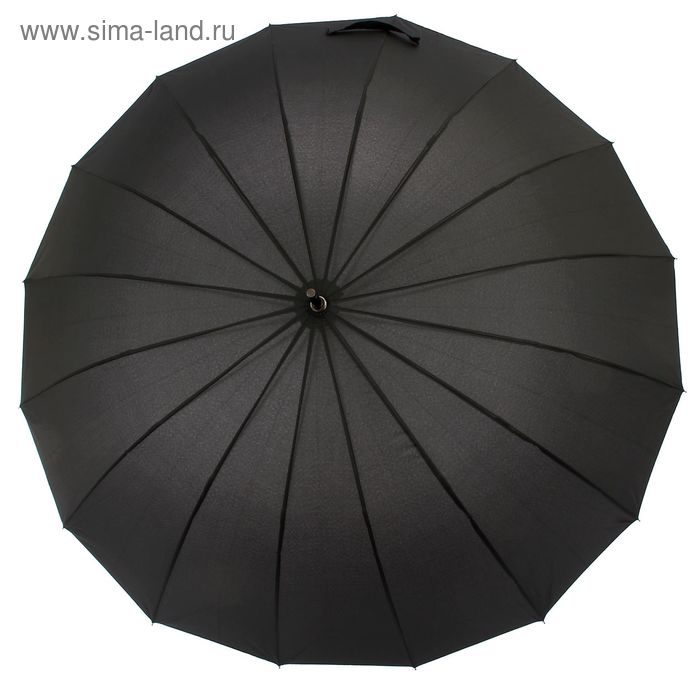 Зонт-трость, полуавтоматический, R=60см, цвет чёрный - Фото 1