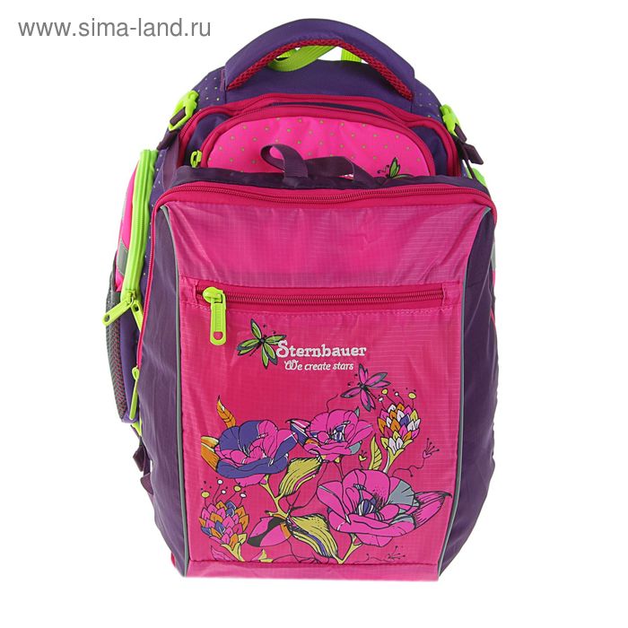 Рюкзак школьный эргономичная спинка для девочки 40*30*15 Sternbauer + мешок для обуви, розовый 7302 - Фото 1