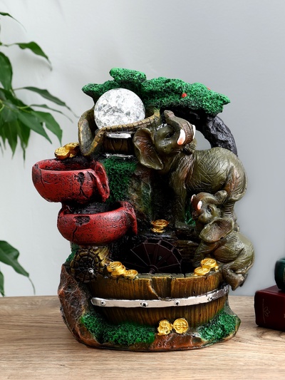 Фонтан настольный «Довольный слон», 19×27 см, с подсветкой