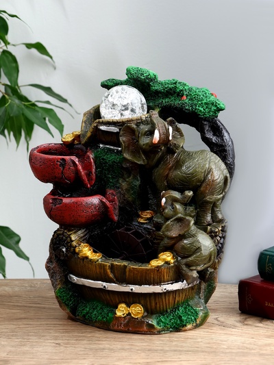 Фонтан настольный «Довольный слон», 19×27 см, с подсветкой