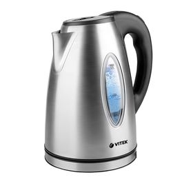 Чайник электрический Vitek VT-7019 ST, металл, 1.7 л, 2200 Вт, подсветка, серебристый