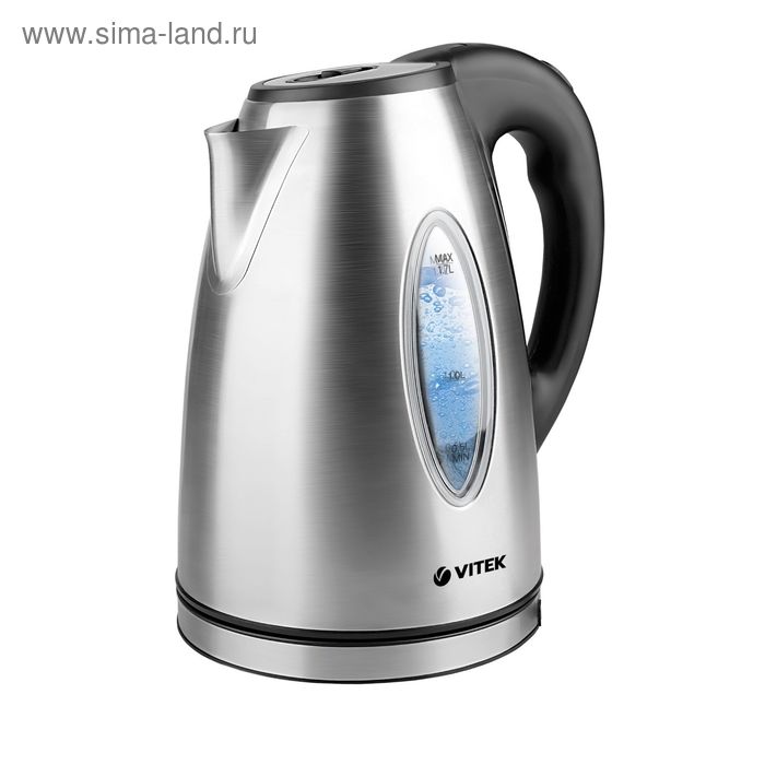 Чайник электрический Vitek VT-7019 ST, металл, 1.7 л, 2200 Вт, подсветка, серебристый - Фото 1