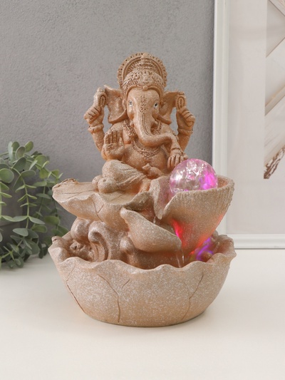 Фонтан настольный «Ганеша», от сети, бежевый мрамор, 30×20 см