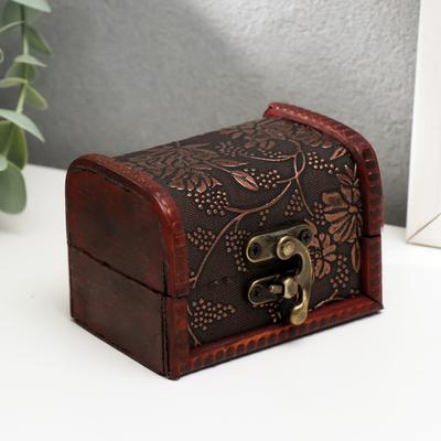 Шкатулка для украшений «Сундучок. Цветочная», дерево, 6×8.8×5.5 см