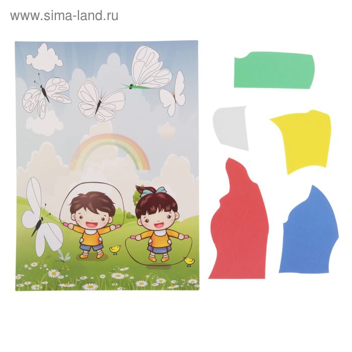 Аппликация - открытка 3D «Детки на полянке», из ЕVA - Фото 1