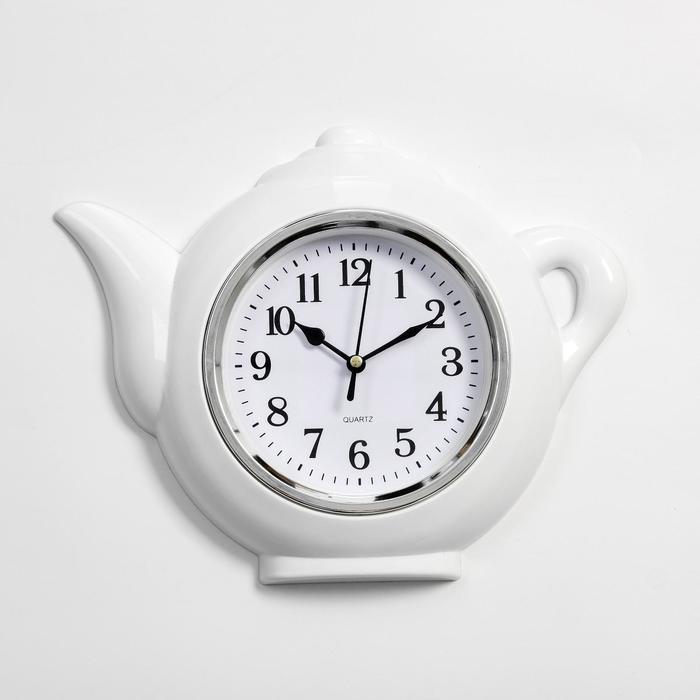 Часы настенные, серия: Кухня, "Чайник", дискретный ход,  d-13 см, 30 х 23 см - Фото 1
