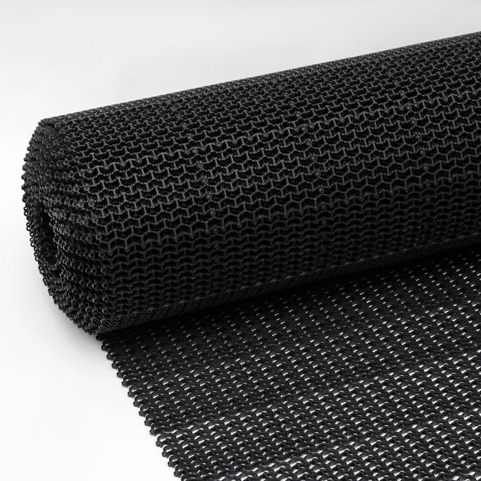 Покрытие ковровое щетинистое без основы «Волна», в рулоне 10 пог.м, сегмент, чёрное - Фото 1