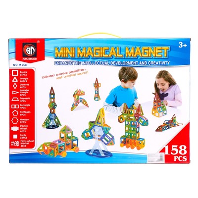 Конструктор магнитный «Мини магический магнит», 158 деталей
