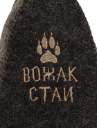 Шапка для бани и сауны с вышивкой «Вожак стаи», полиэфир 70%, шерсть 30%, серая, «Добропаровъ» - Фото 4