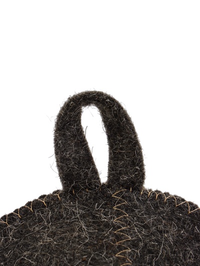 Шапка для бани и сауны с вышивкой «Вожак стаи», полиэфир, шерсть, серая, «Добропаровъ»