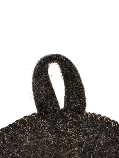 Шапка для бани и сауны с вышивкой «Вожак стаи», полиэфир, шерсть, серая, «Добропаровъ»