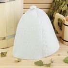 Шапка для бани и сауны, полиэфир 70%, шерсть 30%, белая - Фото 1